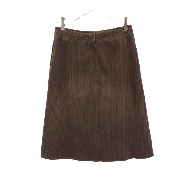 Chloe クロエ フランス製 ミディ丈 コーデュロイ スカート T34 ブラウン レディース