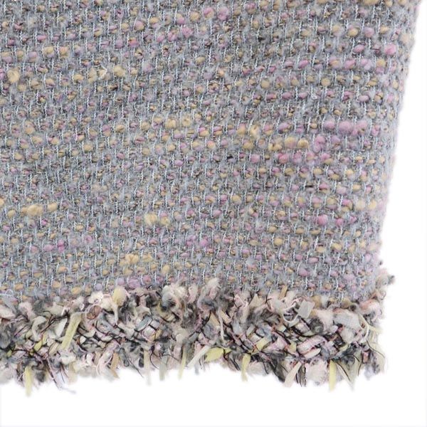 CHANEL シャネル フランス製 ミニ丈 ニット タイトスカート 42 水色系 レディース