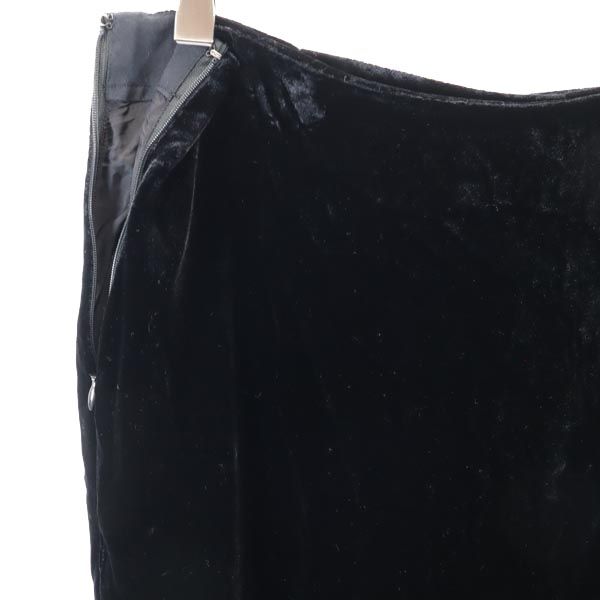 PUBLIC TOKYO パブリックトウキョウ シルクブレンド ベロア ロングスカート 1 ブラック レディース