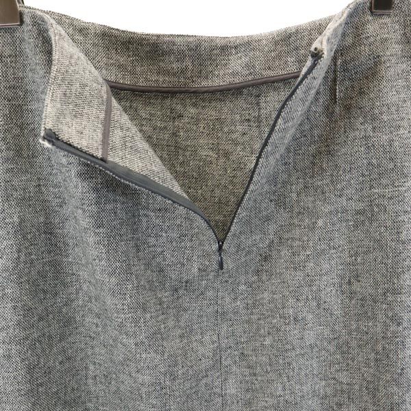 MARNI マルニ イタリア製 ウールブレンド ミディ丈 タック スカート 40 グレー系 バックジップ レディース