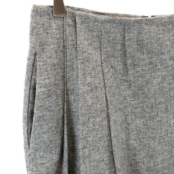 MARNI マルニ イタリア製 ウールブレンド ミディ丈 タック スカート 40 グレー系 バックジップ レディース