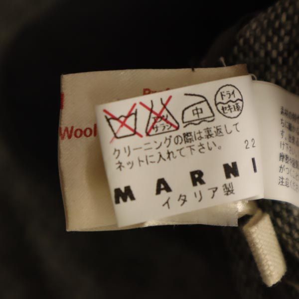 MARNI マルニ イタリア製 ウールブレンド ミディ丈 タック スカート 40 グレー系 バックジップ レディース