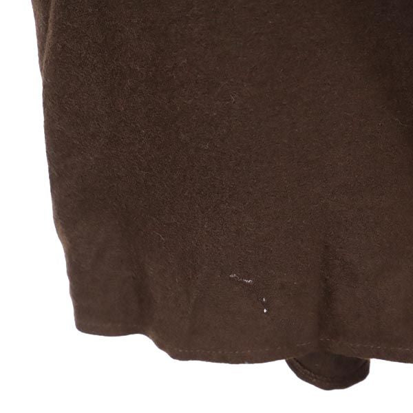 LANVIN ランバン ウール100% ミディ丈 フレアスカート 40 ブラウン バックジップ レディース