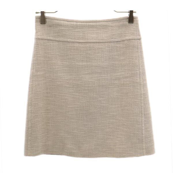 S Max Mara エスマックスマーラ ミニ丈 ツイード タイトスカート ベージュ系 バックジップ レディース