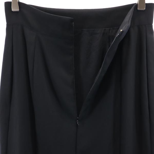 Christian Dior クリスチャンディオール ウールブレンド ミディ丈 スカート L ブラック系 バックジップ レディース