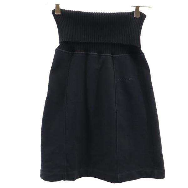 MSGM エムエスジーエム イタリア製 ミニ丈 スウェット スカート S ブラック系 リブニット レディース