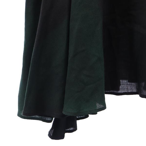 Y's ワイズ ミモレ丈 デザイン スカート ブラック系 サイドジップ レディース