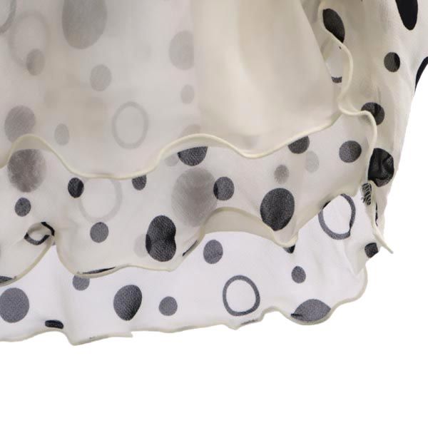 LANVIN ランバン 日本製 総柄 ロング丈 スカート 38 ホワイト系 サイドジップ レディース