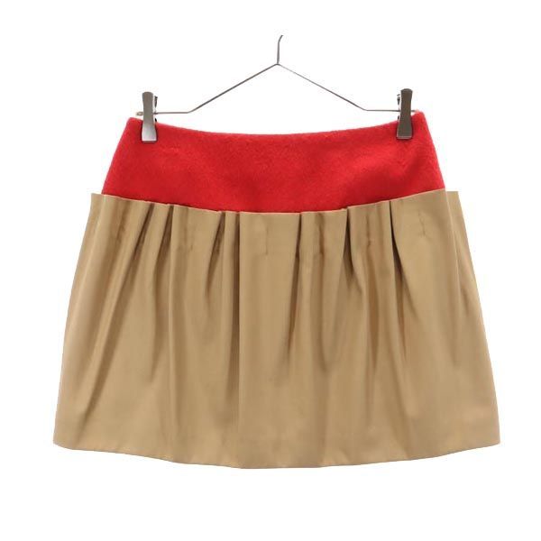 スーアンダーカバー 日本製 ウールブレンド ミニスカート 2 レッド系 SueUNDERCOVER バックジップ レディース