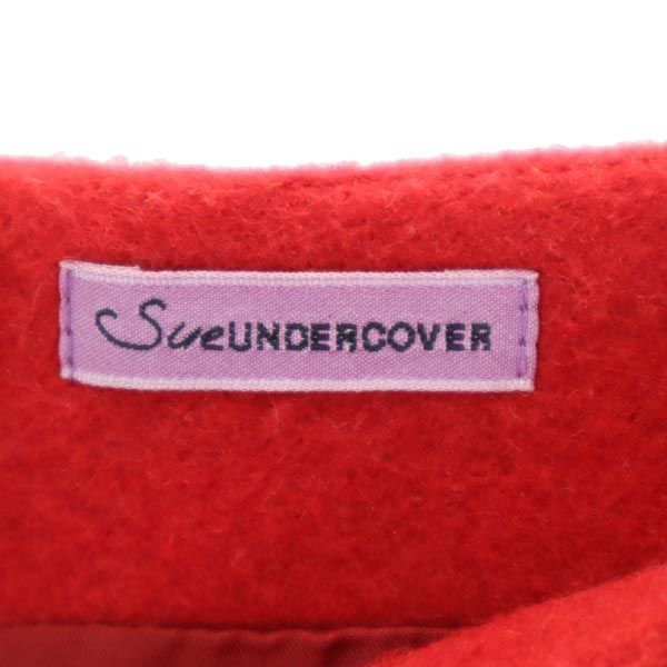 スーアンダーカバー 日本製 ウールブレンド ミニスカート 2 レッド系 SueUNDERCOVER バックジップ レディース