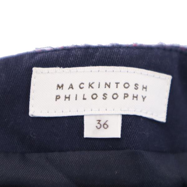 MACKINTOSH PHILOSOPHY マッキントッシュフィロソフィー 三陽商会 ミニ丈 ツイード タイトスカート 36 レッド系 レディース