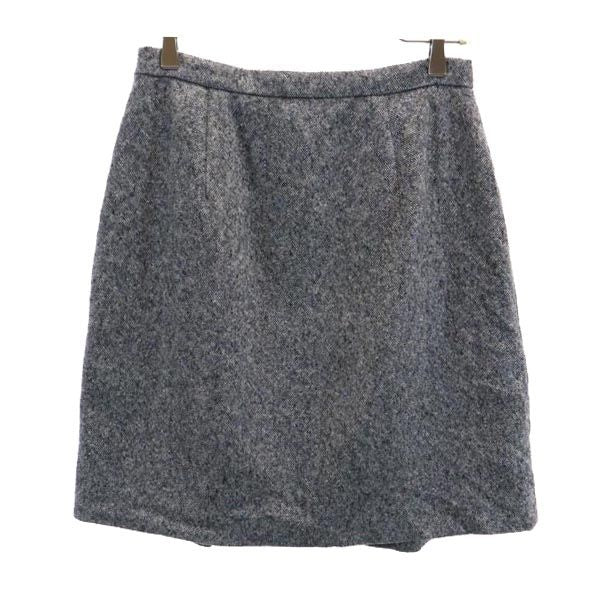 MAX MARA マックスマーラ イタリア製 ウールブレンド ミニ丈 タック スカート 38 グレー系 サイドジップ レディース