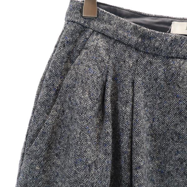 MAX MARA マックスマーラ イタリア製 ウールブレンド ミニ丈 タック スカート 38 グレー系 サイドジップ レディース