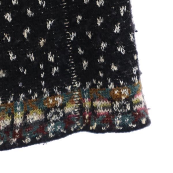 Missoni ミッソーニ イタリア製 ウールブレンド 総柄 ミニ丈 フレアスカート 42 ブラック系 レディース