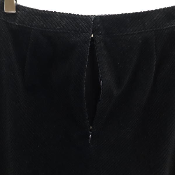 BURBERRY バーバリー 三陽商会 コーデュロイ ロングスカート 36 ブラック系 バックジップ レディース