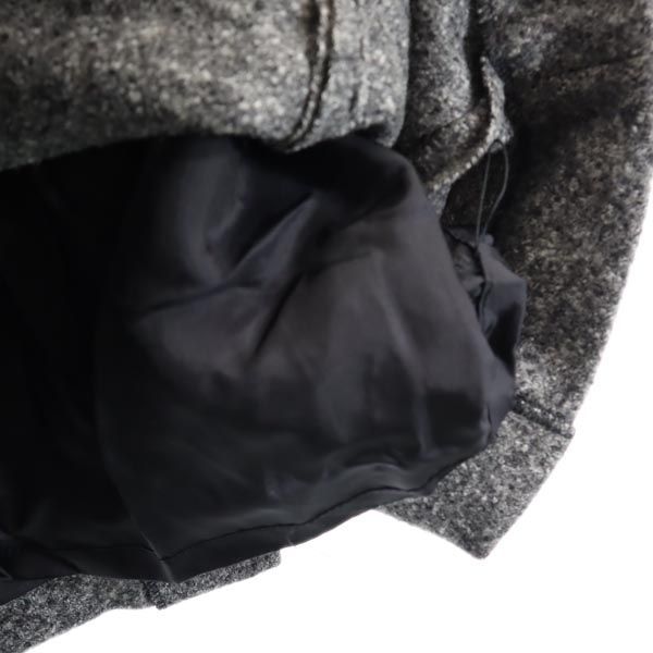 LANVIN ランバン ウール100% ミディ丈 タイトスカート 36 グレー系 サイドジップ レディース