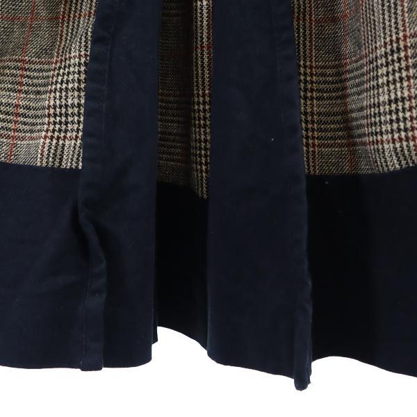 AMERI UNDRESSED アメリ チェック柄 ロングスカート グレー×ネイビー レディース