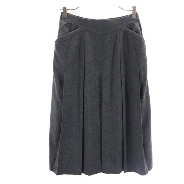 Christian Dior クリスチャンディオール ミディ丈 プリーツスカート L グレー系 レディース