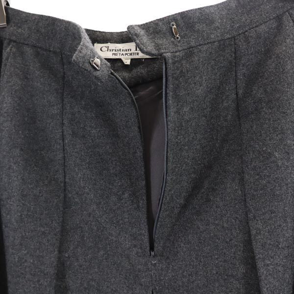 Christian Dior クリスチャンディオール ミディ丈 プリーツスカート L グレー系 レディース
