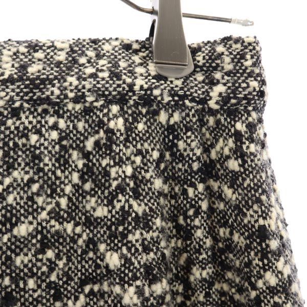 Salvatore Ferragamo サルヴァトーレフェラガモ イタリア製 ミディ丈 ウールブレンド スカート 42 ブラック系 レディース