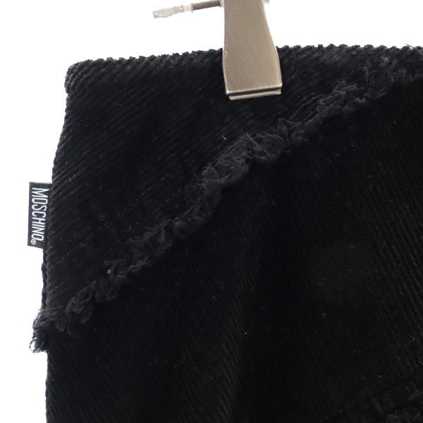 MOSCHINO モスキーノ ミディ丈 コーデュロイ スカート 44 ブラック レディース