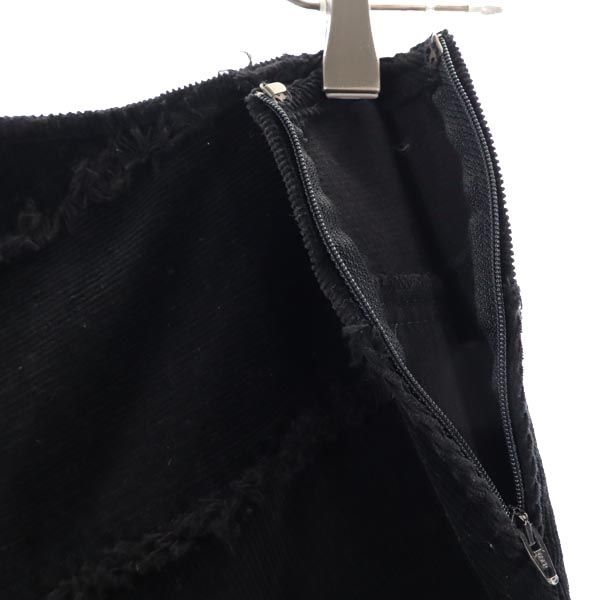 MOSCHINO モスキーノ ミディ丈 コーデュロイ スカート 44 ブラック レディース