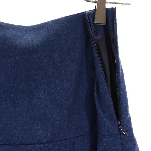 Kiton キートン イタリア製 ウールカシミヤ ミディ丈 フレアスカート 38 ブルー系 レディース