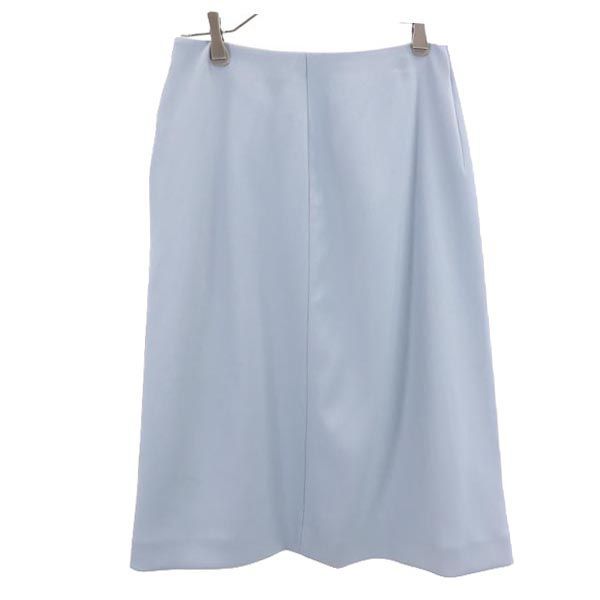 JIL SANDER ジルサンダー イタリア製 ウール100% ミディ丈 ラップスカート 32 ブルー系 レディース