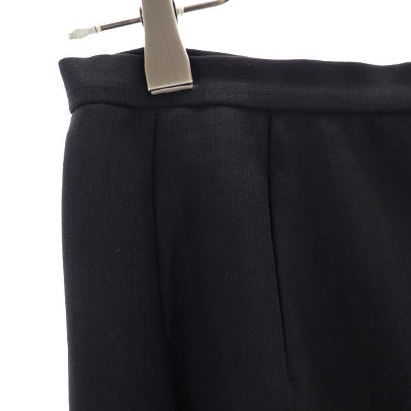 Christian Dior クリスチャンディオール ウール100% ミディ丈 タイトスカート 11 ブラック系 バックジップ レディース