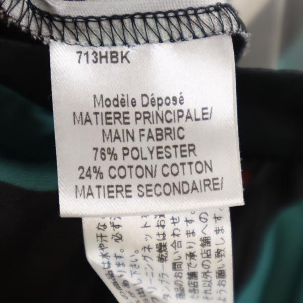 PAULE KA ポールカ 総柄 ミディ丈 プリーツスカート 38 グリーン系 サイドジップ レディース