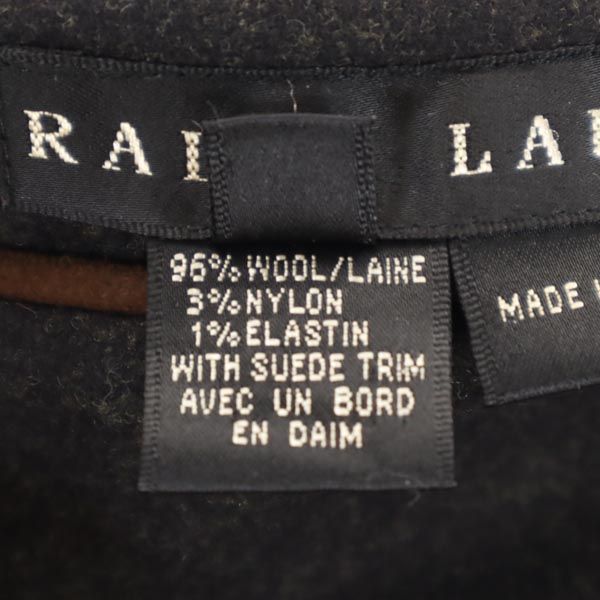 RALPH LAUREN ラルフローレン USA製 ウールブレンド ロング丈 タイトスカート 4 ブラック系 バックジップ レディース