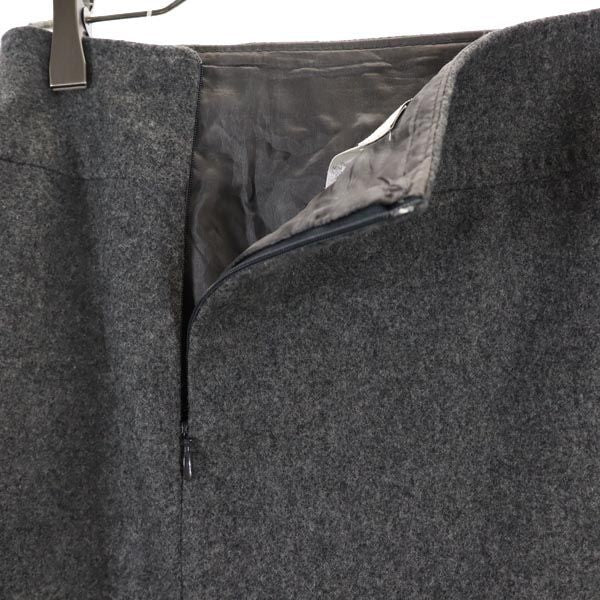 MAX MARA マックスマーラ ウールブレンド ロングスカート 42 グレー系 バックジップ レディース