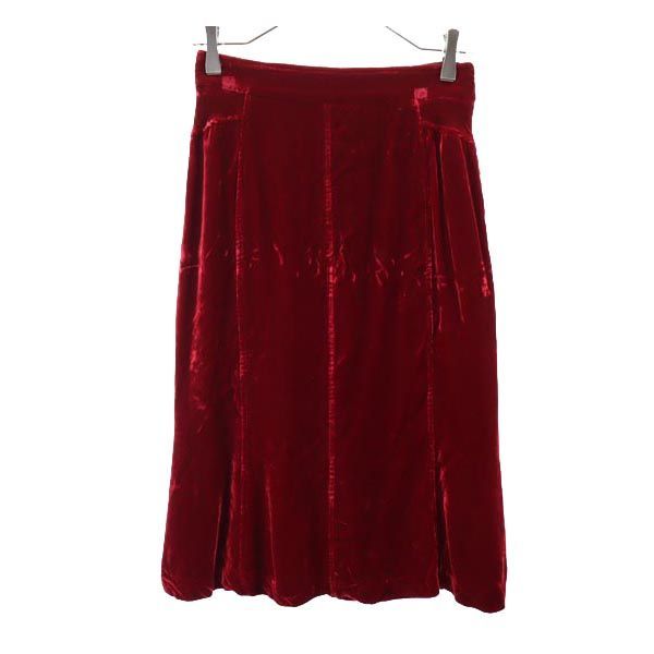 DOLCE&GABBANA ドルチェアンドガッバーナ ミニ丈 ベロア調 スカート 40 レッド系 D&G レディース