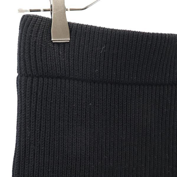 HYKE ハイク ミディ丈 ウール ニット タイトスカート 2 ブラック ウエストゴム レディース