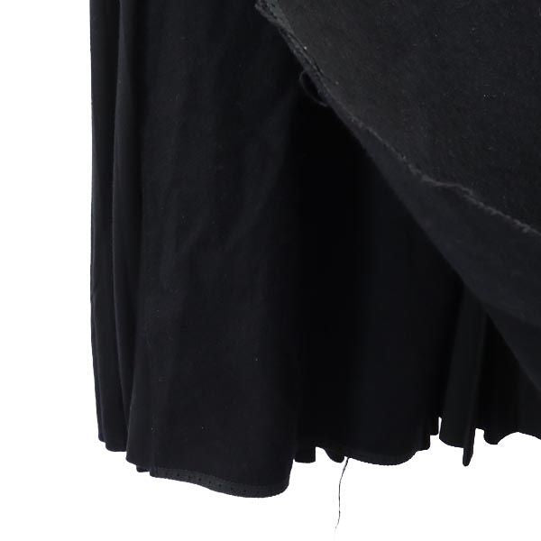 ワイズ タケシコウサカ ロング丈 プリーツ切替 ラップスカート ブラック Y's TAKESHI KOSAKA レディース