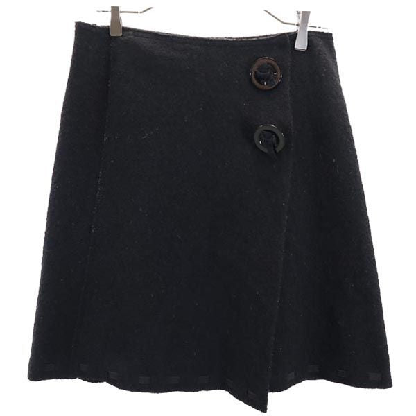 MAX&CO マックスアンドコー ミニ丈 ラップスカート M ブラック系 レディース