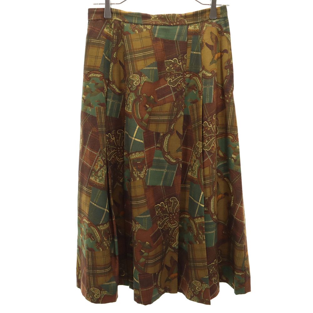 Burberrys バーバリーズ 90s オールド 総柄 ミディスカート 11AR ブラウン系 レディース