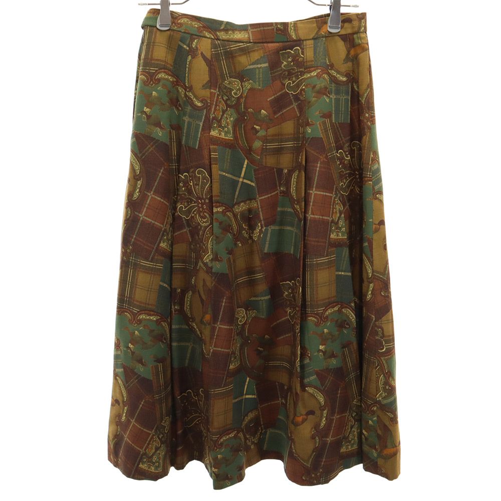 Burberrys バーバリーズ 90s オールド 総柄 ミディスカート 11AR ブラウン系 レディース