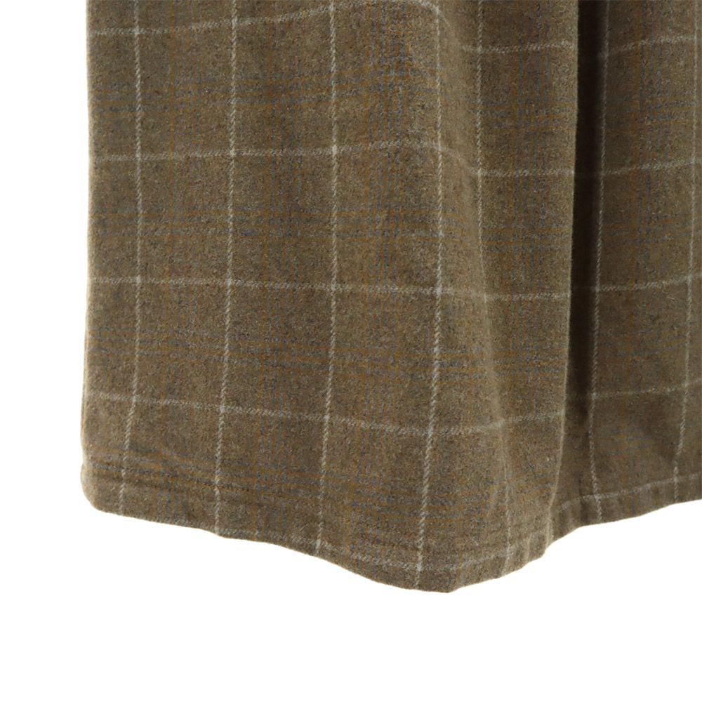 Gramicci グラミチ ウールブレンド チェック柄 ロング丈 スカート S ベージュ系 ウエストゴム レディース