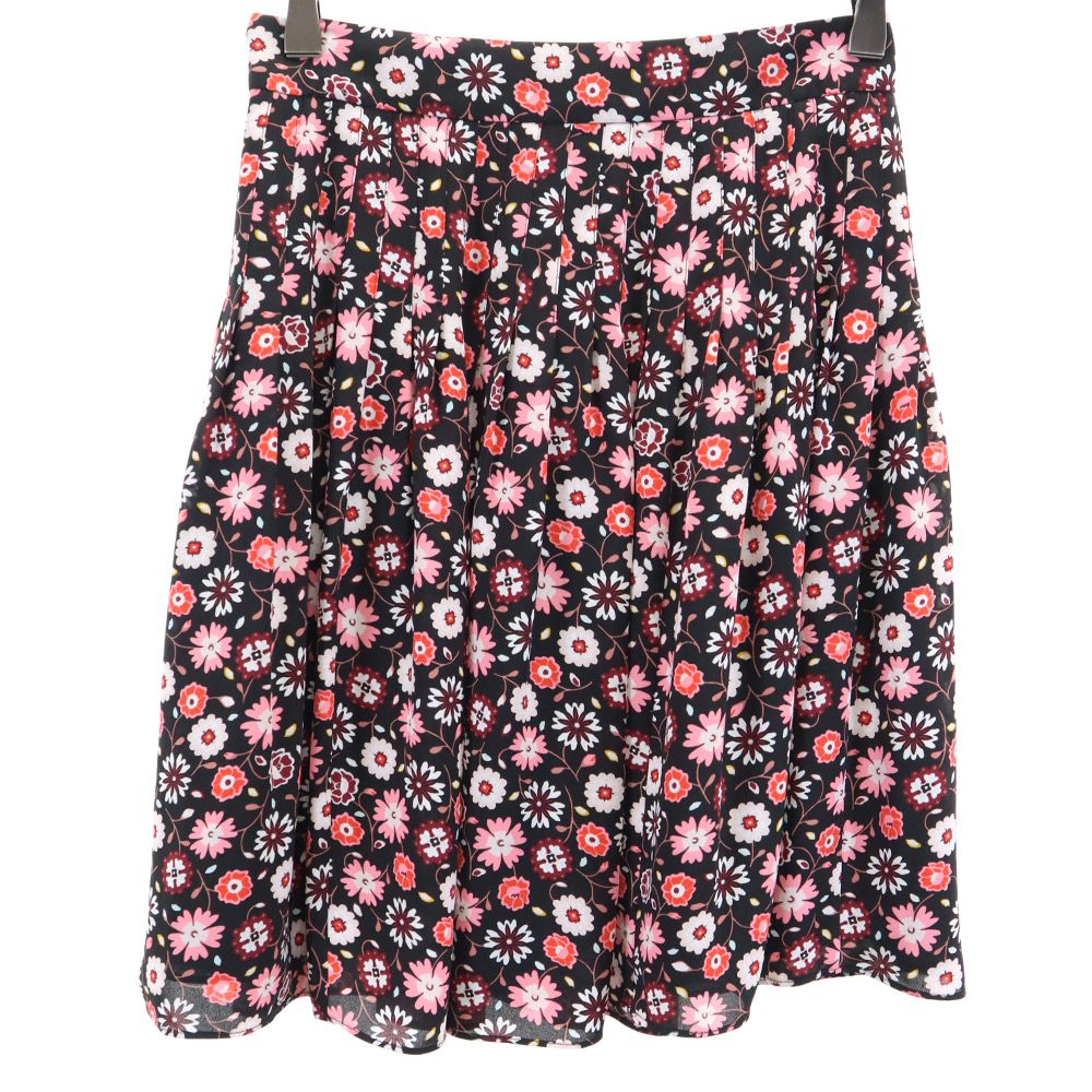 Kate Spade ケイトスペード 花柄 ミニ丈 フレアスカート 0 ブラック NEW YORK レディース