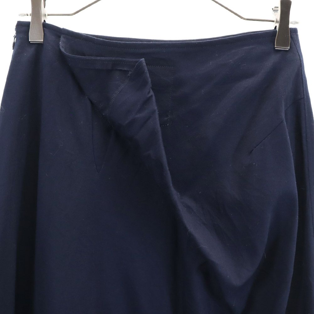 Yohji Yamamoto ヨウジヤマモト 日本製 ロング丈 シワ加工 フレアスカート 1 ネイビー レディース
