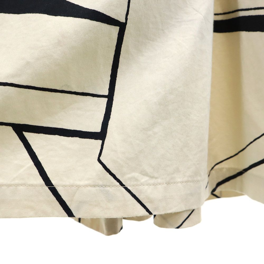 ハウスオブロータス 総柄 ロング丈 フレアスカート ホワイト系 HOUSE OF LOTUS サンプル品 レディース