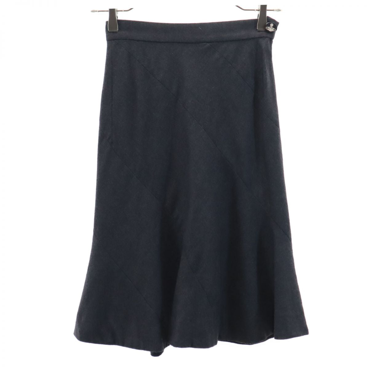 ヴィヴィアンウエストウッド 日本製 ウール ミディ丈 マーメイドスカート 1 ダークグレー Vivienne Westwood RED LABEL 裏地付 レディース