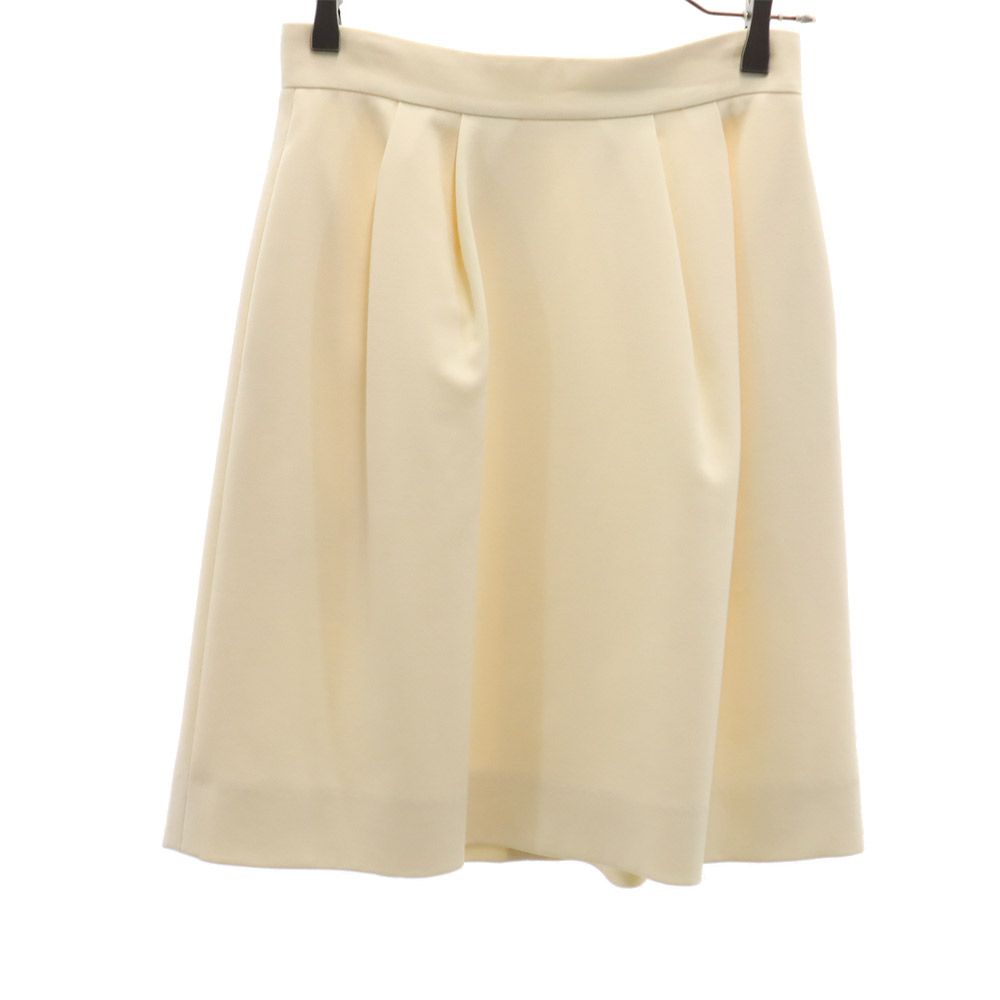 FOXEY フォクシー 日本製 ウールブレンド ミディ丈 台形 スカート 38 アイボリー系 レディース