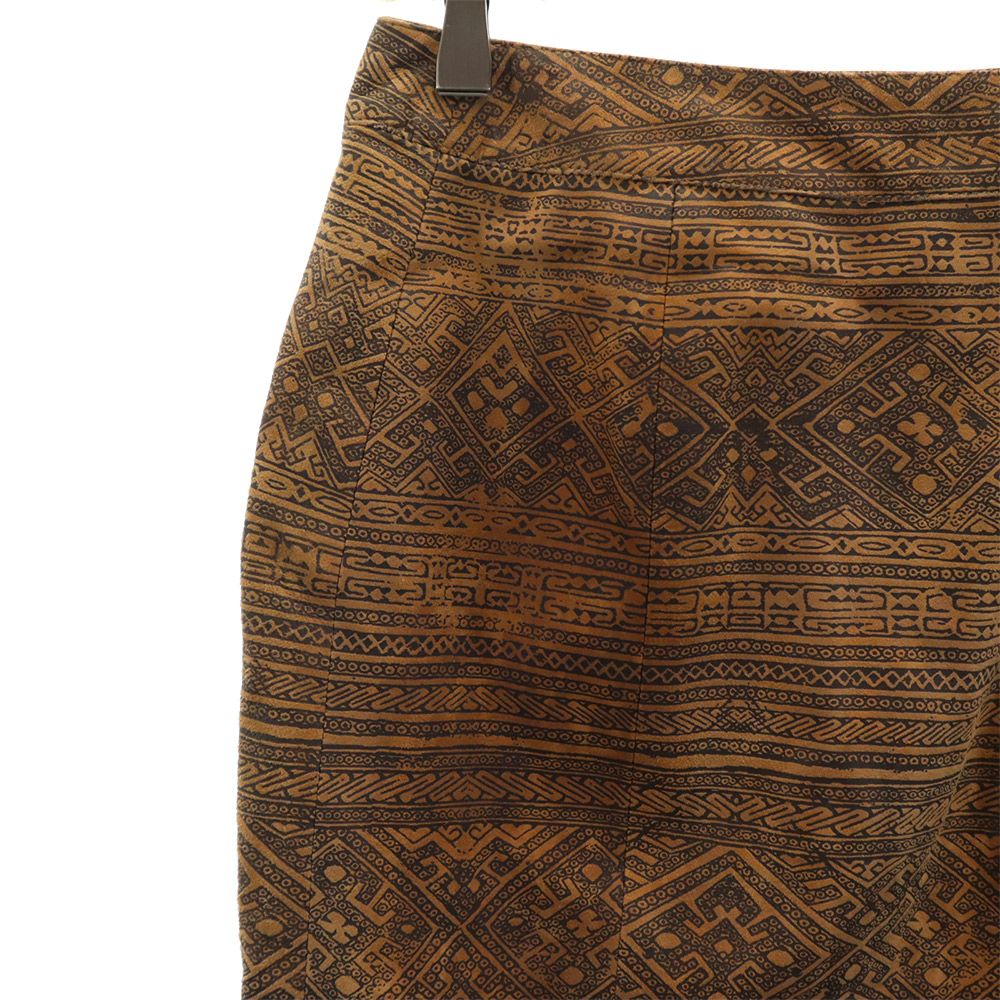 Salvatore Ferragamo サルヴァトーレフェラガモ イタリア製 総柄 ミディ丈 タイトスカート 6 ブラウン系 レディース