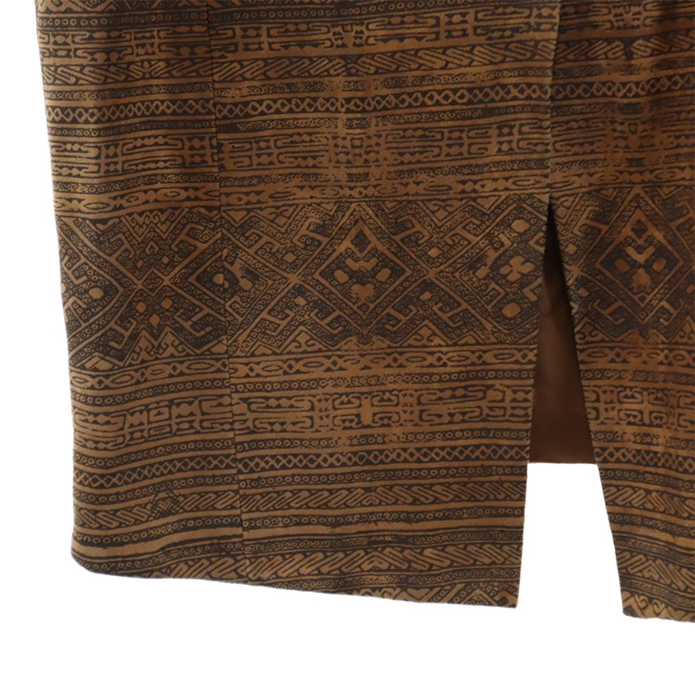 Salvatore Ferragamo サルヴァトーレフェラガモ イタリア製 総柄 ミディ丈 タイトスカート 6 ブラウン系 レディース