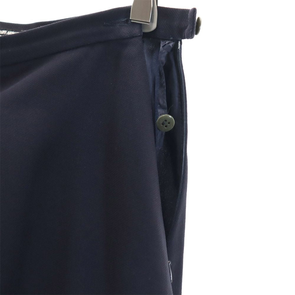 GIORGIO ARMANI ジョルジオアルマーニ 90s イタリア製 ウール オールド ミディ丈 フレアスカート 40 ネイビー レディース