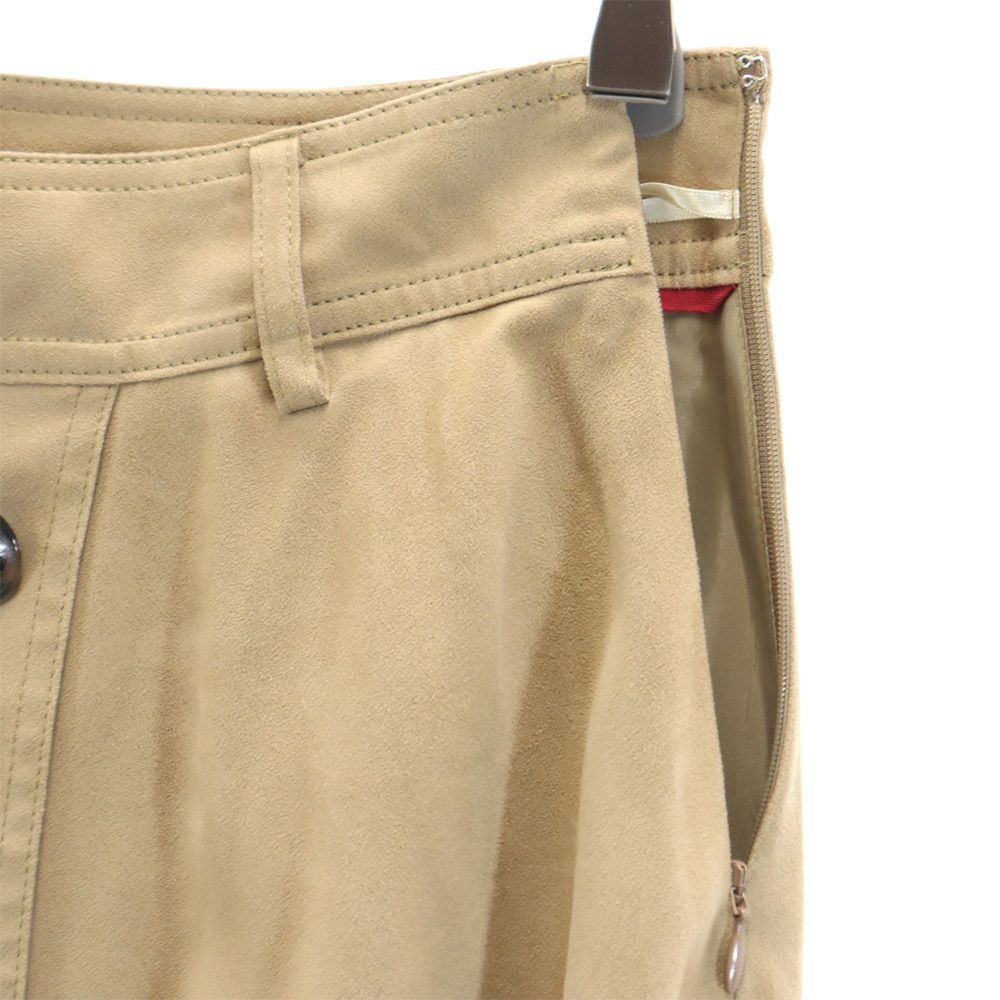 BLUE LABEL CRESTBRIDGE ブルーレーベルクレストブリッジ 三陽商会 ミディ丈 スウェード フレアスカート 38 ベージュ系 レディース