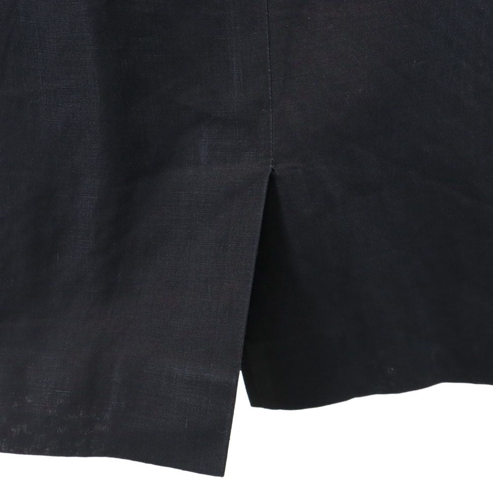 Salvatore Ferragamo サルヴァトーレフェラガモ イタリア製 ミディ丈 リネン タイトスカート 40 ネイビー レディース