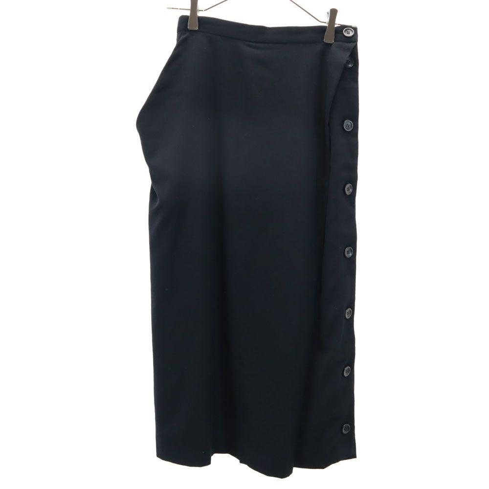 Y's ワイズ 80s 日本製 サイドボタン ロングスカート ブラック ヨウジヤマモト レディース